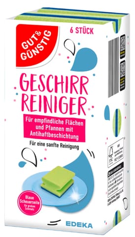 ⁨G&G Sponges for Tableware and Glass 6 pcs.⁩ at Wasserman.eu