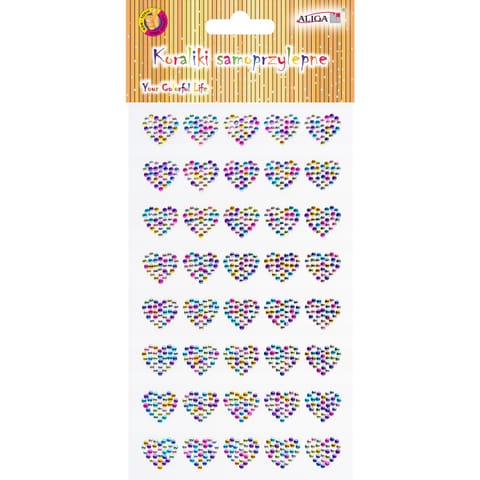 ⁨Dżety kryształki samoprzylepne mix serca 9,5x15,5cm JET-3170 ALIGA⁩ w sklepie Wasserman.eu