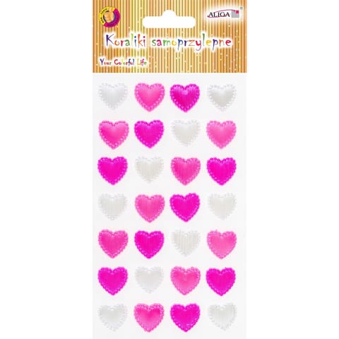 ⁨Dżety kryształki samoprzylepne mix serca 7,5x12,5cm JET-3187 ALIGA⁩ w sklepie Wasserman.eu
