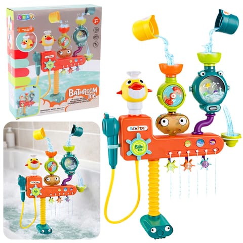⁨Zabawka Przelewowa Do Kąpieli Kołowrotek Kubeczki Prysznic⁩ w sklepie Wasserman.eu