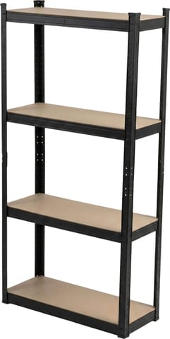 ⁨REGAŁ MET. WCIS., 4 PÓŁ., 1500×750×300MM, 100 KG, CZARNY⁩ w sklepie Wasserman.eu