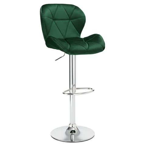 ⁨Hoker barowy GORDON chromowane ciemnozielone Velvet⁩ w sklepie Wasserman.eu