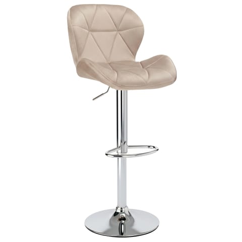 ⁨Hoker barowy Gordon chromowany beżowy Velvet⁩ w sklepie Wasserman.eu