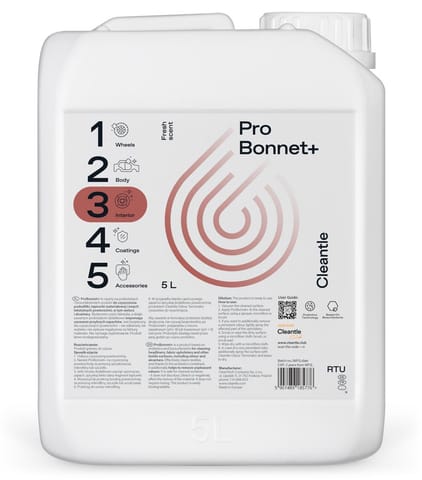 ⁨Cleantle Pro Bonnet+ 5L - środek do czyszczenia tapicerki, podsufitki⁩ w sklepie Wasserman.eu