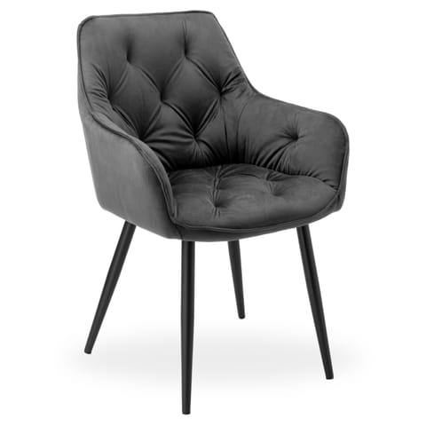 ⁨Krzesło welurowe NEVADA VELVET grafitowe⁩ w sklepie Wasserman.eu