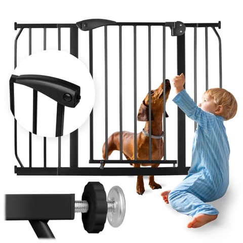 ⁨Barierka bramka zabezpieczająca czarna Nukido 718300⁩ w sklepie Wasserman.eu