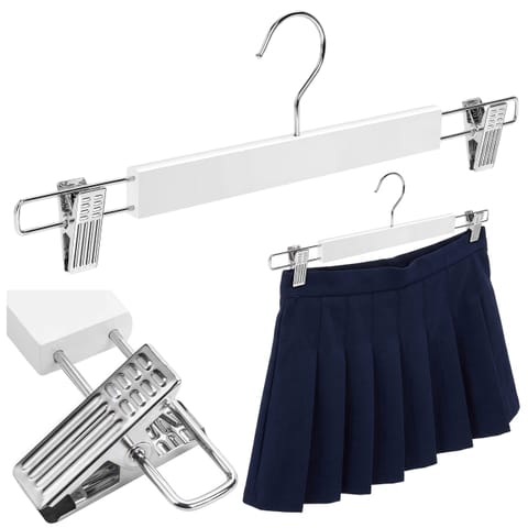 ⁨Wieszak drewniany na spódnice 1 sztuka biały⁩ w sklepie Wasserman.eu