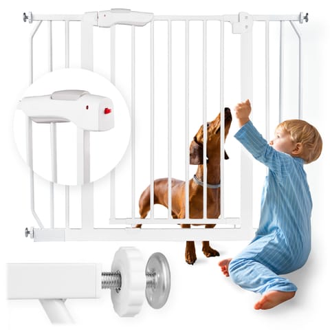 ⁨Barierka bramka zabezpieczająca biała Nukido 718000⁩ w sklepie Wasserman.eu