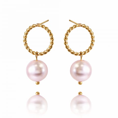 ⁨Kolczyki ze stali szlachetnej pozłacanej 14k złotem KST2930⁩ w sklepie Wasserman.eu