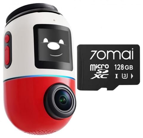 ⁨Wideorejestrator 70mai X800 Dash Cam 4K Omni RED + karta pamięci 70mai 128GB⁩ w sklepie Wasserman.eu