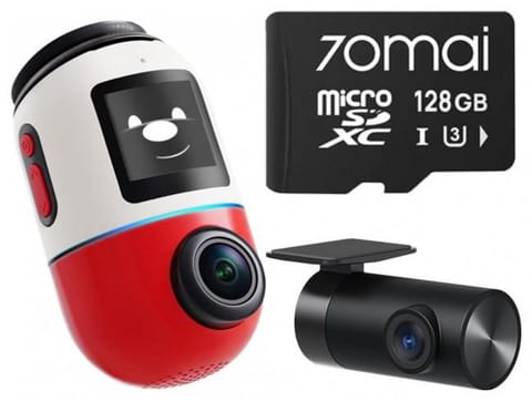 ⁨Wideorejestrator 70mai X800 Dash Cam 4K Dual Omni Set RED + karta pamięci 70mai 128GB⁩ w sklepie Wasserman.eu