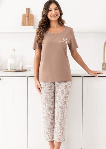 ⁨PIŻAMA REGINA DAMSKA 729 BRĄZ (kolor brąz, rozmiar XL)⁩ w sklepie Wasserman.eu