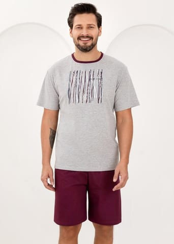 ⁨PIŻAMA REGINA MĘSKA 500 MELANGE (kolor Melange, rozmiar L)⁩ w sklepie Wasserman.eu