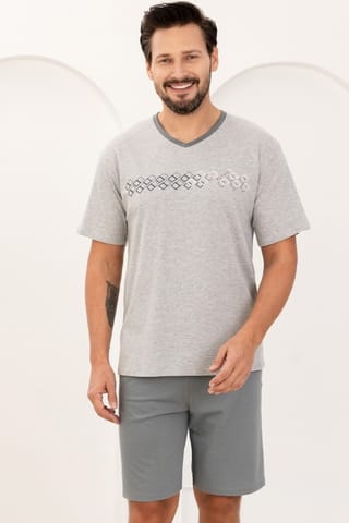 ⁨PIŻAMA REGINA MĘSKA 503 J MELANGE XXL (kolor jasny - melanż, rozmiar XXL)⁩ w sklepie Wasserman.eu