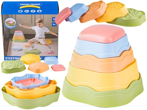 ⁨Ścieżka Sensoryczna Dla Dzieci KAMIENIE BALANSUJĄCE 5 Szt Równowaga Trening Równowagi⁩ w sklepie Wasserman.eu