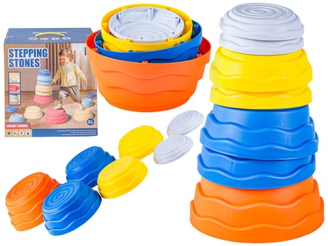 ⁨Ścieżka Sensoryczna Dla Dzieci KAMIENIE BALANSUJĄCE 7 Szt Równowaga Trening Równowagi⁩ w sklepie Wasserman.eu