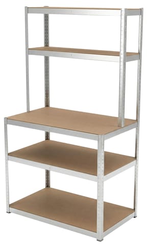 ⁨REGAŁ MET WCIS Z BLATEM ROB, 5 PÓŁ, 180×100×60×30, 175 KG, OCY⁩ w sklepie Wasserman.eu