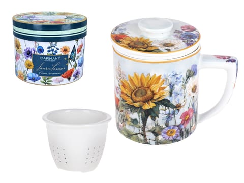 ⁨Kubek z zaparzaczem i przykrywką - L. Lozano, Lady`s Floral Symphony (CARMANI)⁩ w sklepie Wasserman.eu