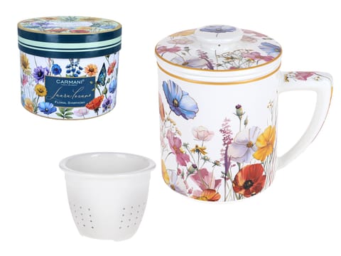 ⁨Kubek z zaparzaczem i przykrywką - L. Lozano, Lady`s Floral Symphony (CARMANI)⁩ w sklepie Wasserman.eu