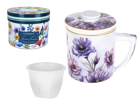 ⁨Kubek z zaparzaczem i przykrywką - L. Lozano, Lady`s Floral Symphony (CARMANI)⁩ w sklepie Wasserman.eu