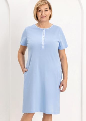 ⁨KOSZULA REGINA 177 NIEBIESKI XXL-3XL (kolor niebieski, rozmiar XXL)⁩ w sklepie Wasserman.eu