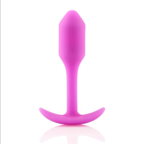 ⁨b-Vibe Snug Plug 1 Fuchsia silikonowy anatomiczny korek 54g⁩ w sklepie Wasserman.eu