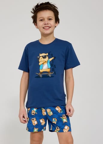 ⁨PIŻAMA CORNETTE CHŁ KY-790/128 CAPYBARA 2 (kolor granat, rozmiar 134-140)⁩ w sklepie Wasserman.eu