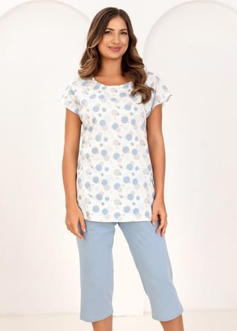 ⁨PIŻAMA REGINA DAMSKA 730 NIEBIESKI (kolor niebieski, rozmiar L)⁩ w sklepie Wasserman.eu