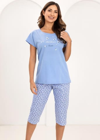 ⁨PIŻAMA REGINA DAMSKA 735 NIEBIESKI (kolor niebieski, rozmiar L)⁩ w sklepie Wasserman.eu