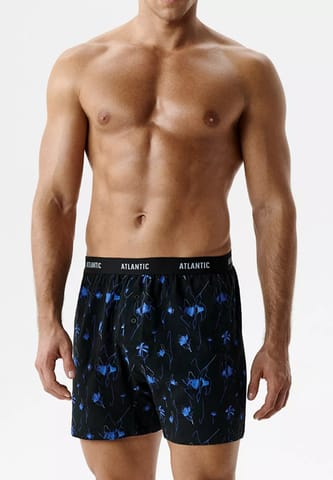 ⁨BOKSERKI ATLANTIC 2MBX-093 WL26 CZA/NIE (kolor czarny - niebieski, rozmiar S)⁩ w sklepie Wasserman.eu