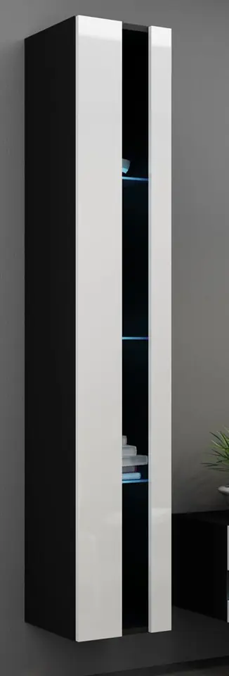Regał VIGO NEW 180/40/30 czarny/biały połysk w sklepie Wasserman.eu