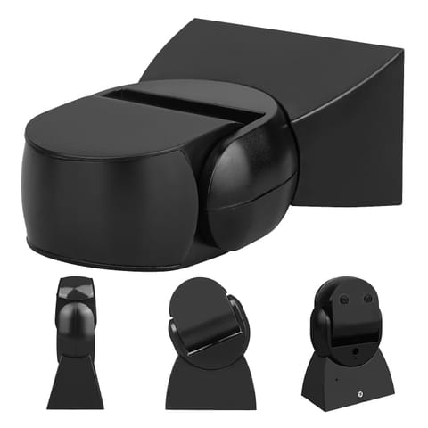 ⁨Czujnik ruchu PIR Maclean, na podczerwień, IP65, czarny z czarną przesłoną, zasięg 12m, MCE201 B/B⁩ w sklepie Wasserman.eu