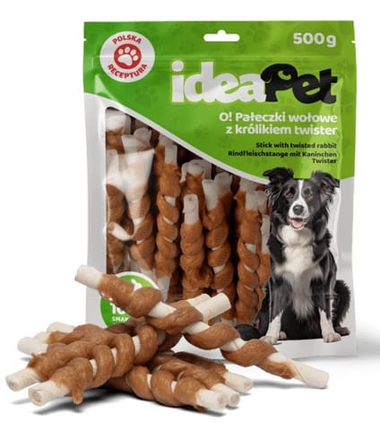 ⁨IdeaPet Pałeczki wołowe z królikiem Twister 500g⁩ w sklepie Wasserman.eu