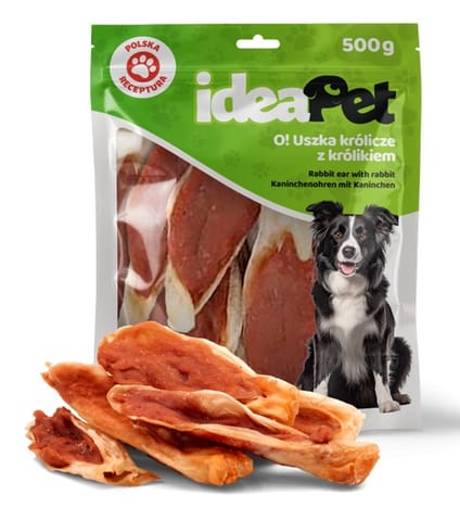 ⁨IdeaPet Uszka królicze z królikiem 500g⁩ w sklepie Wasserman.eu