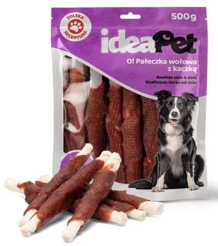 ⁨IdeaPet Pałeczki wołowe z kaczką 30cm 500g⁩ w sklepie Wasserman.eu