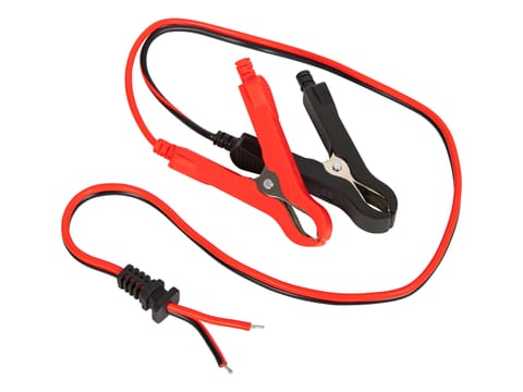 ⁨Krokodylki 30A w izolacji z przewodem czarny+czerwony komplet⁩ w sklepie Wasserman.eu