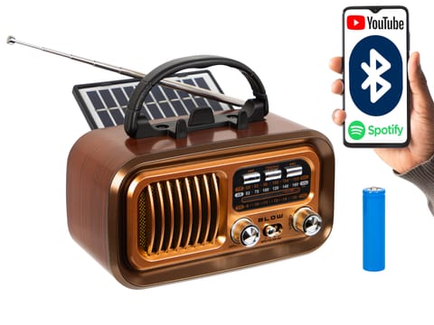 ⁨Radio przenośne analogowe  AM/FM BT BLOW RA16 solarne⁩ w sklepie Wasserman.eu