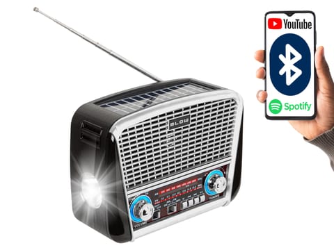 ⁨Radio przenośne analogowe  AM/FM BT BLOW RA17 solarne srebrne⁩ w sklepie Wasserman.eu