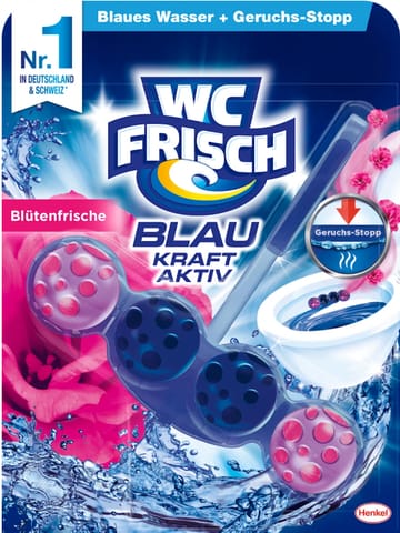 ⁨WC-Frisch Blau Kraft-Aktiv Blütenfrische Zawieszka WC 50 g⁩ w sklepie Wasserman.eu