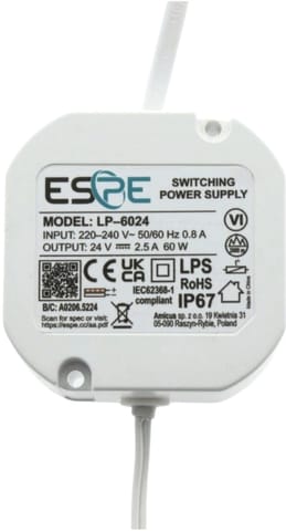 ⁨ZASILACZ IMPULSOWY DOPUSZKOWY ESPE LP-6024 24V/60W/2.5A IP67⁩ w sklepie Wasserman.eu