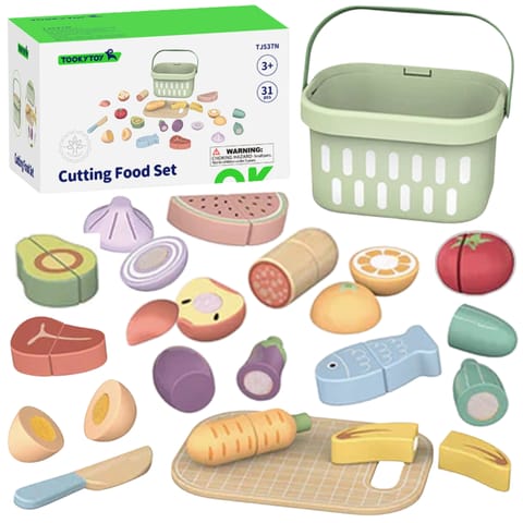 ⁨TOOKY TOY Drewniany Zestaw Żywność Warzywa Owoce⁩ w sklepie Wasserman.eu