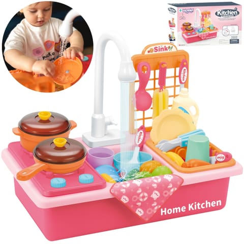 ⁨WOOPIE Zlewozmywak 2w1 Kuchnia dla Dzieci Różowa⁩ w sklepie Wasserman.eu