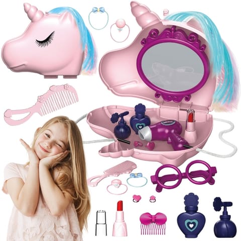 ⁨WOOPIE Toaletka dla Dziewczynki 2w1 Salon Piękności w Torebce Jednorożec⁩ w sklepie Wasserman.eu