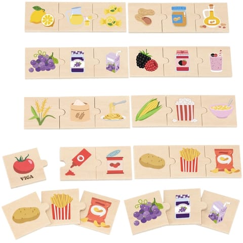⁨VIGA Zestaw Puzzli Odkrywaj Związki Między Naturą a Jedzeniem⁩ w sklepie Wasserman.eu