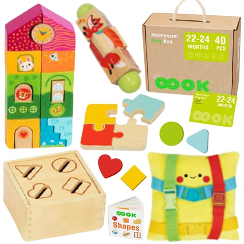 ⁨TOOKY TOY Box Pudełko XXL Montessori Edukacyjne 7w1 Sensoryczne 22-24 Mies⁩ w sklepie Wasserman.eu