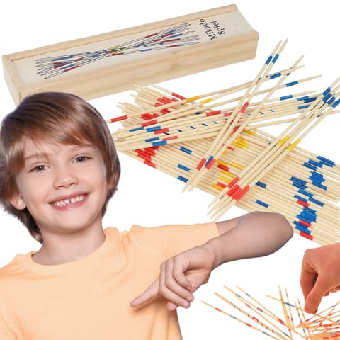 ⁨WOOPIE Drewniane Bierki Mikado w Pudełku 41 el.⁩ w sklepie Wasserman.eu