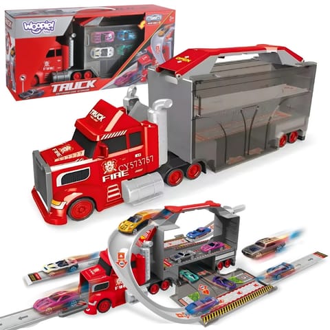 ⁨WOOPIE Zestaw Ciężarówka Laweta Garaż Tor Wyścigowy⁩ w sklepie Wasserman.eu