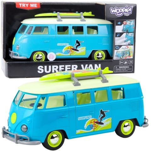 ⁨WOOPIE Samochód Bus Surfing Klasyczny Czerwony Ze Światłem I Dźwiękiem Model 1:14⁩ w sklepie Wasserman.eu
