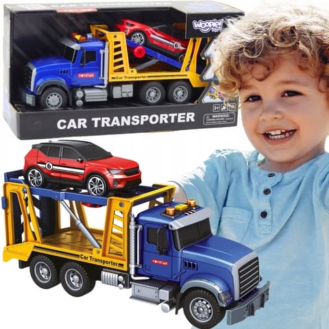 ⁨WOOPIE Laweta Ciężarówka Transporter Z Autkiem Światło Dźwięk Skala 1:14⁩ w sklepie Wasserman.eu