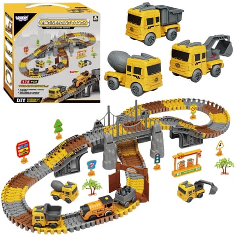 ⁨WOOPIE Tor Samochodowy XXL Kolejka Elektryczna Plac Budowy 174 el.⁩ w sklepie Wasserman.eu